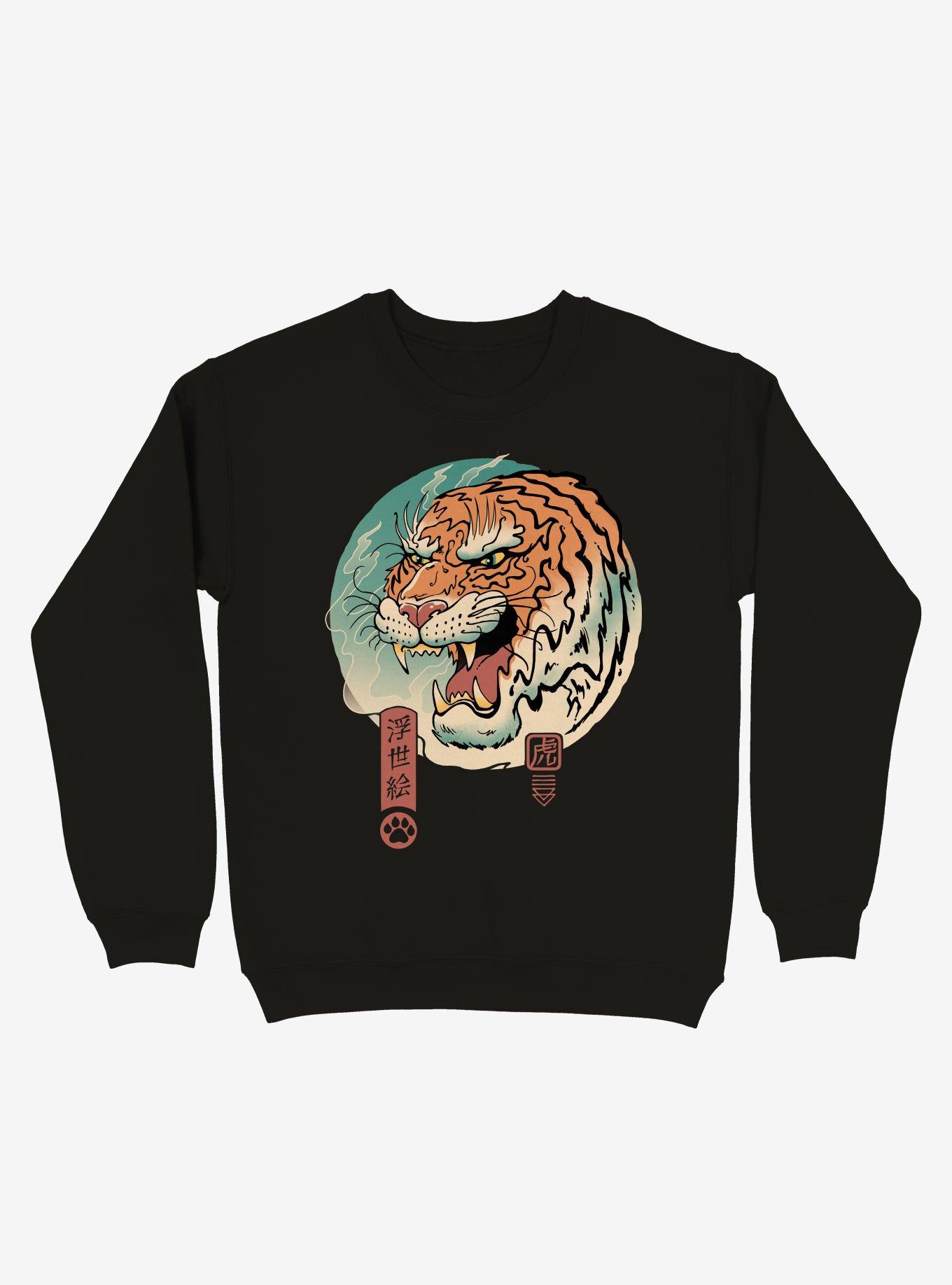 Tiger Ukiyo-e Sweatshirt, BLACK, hi-res