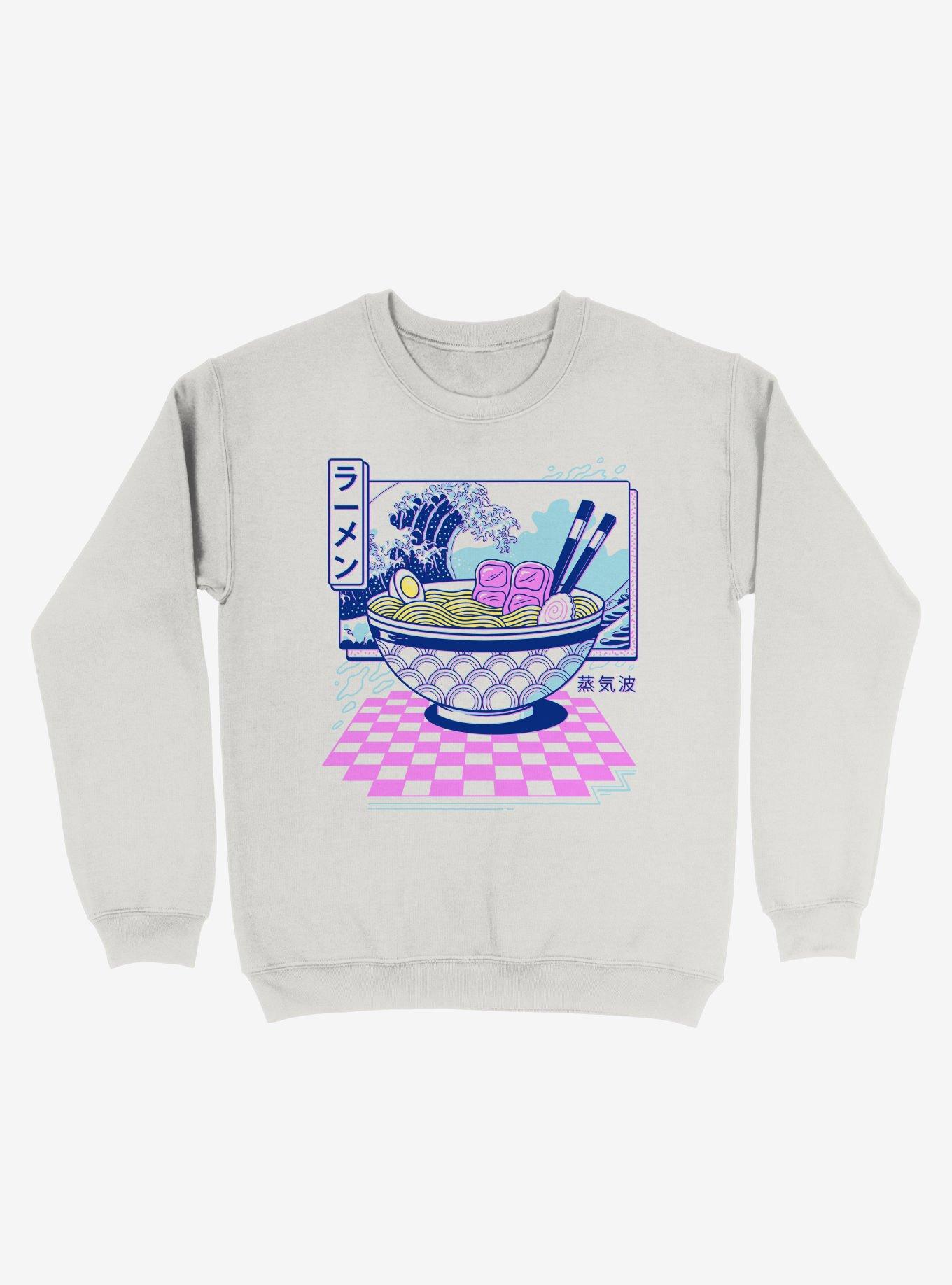 Vaporwave Ramen Sweatshirt, WHITE, hi-res