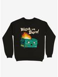 Watch 'Em Burn! Dumpster Sweatshirt, BLACK, hi-res