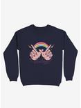 Whatevs! Rainbow Sweatshirt, NAVY, hi-res