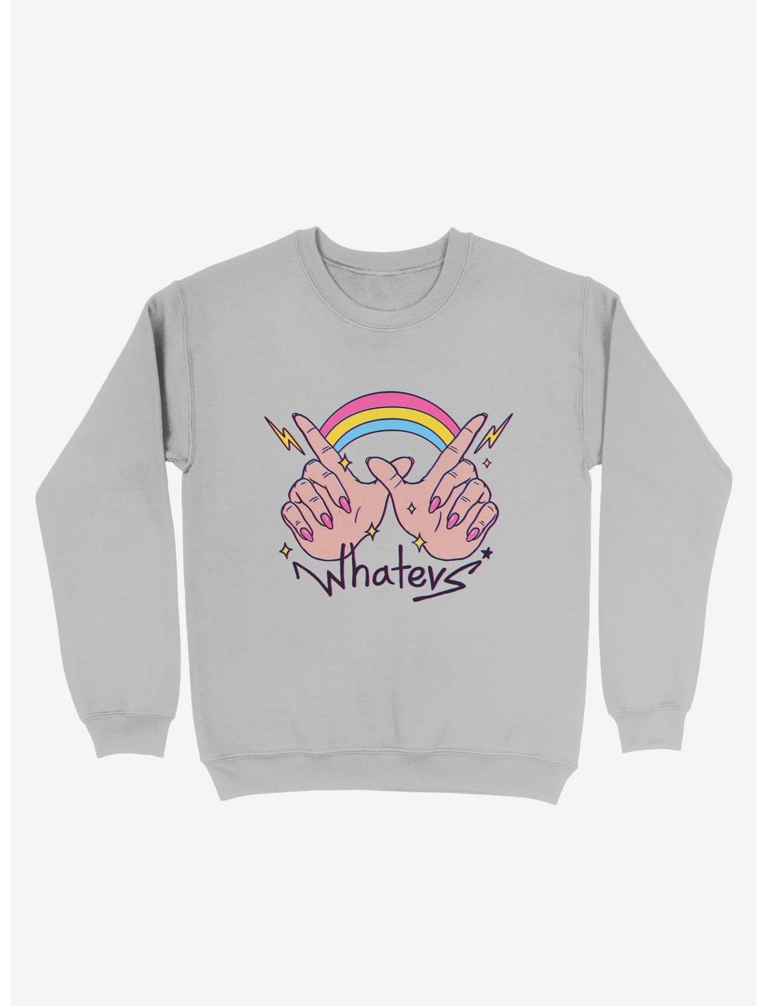 Whatevs! Rainbow Sweatshirt, SILVER, hi-res