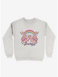 Whatevs! Rainbow Sweatshirt, WHITE, hi-res