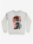 Yokai Geisha Skull Sweatshirt, WHITE, hi-res