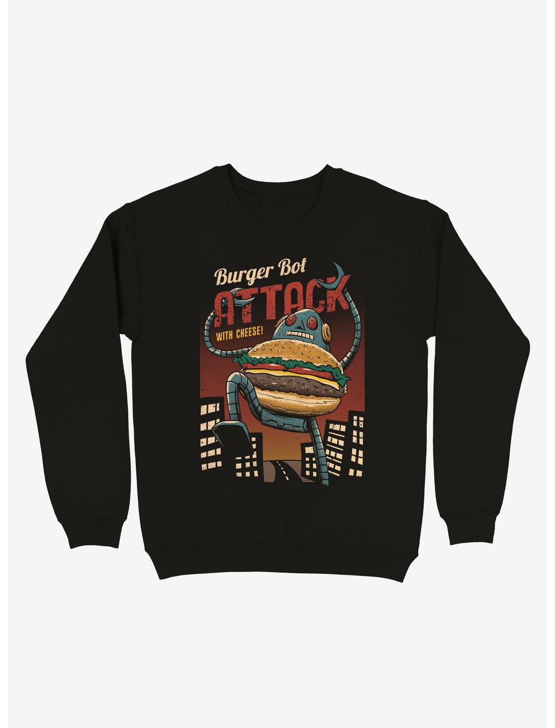 Burger Bot Sweatshirt, BLACK, hi-res