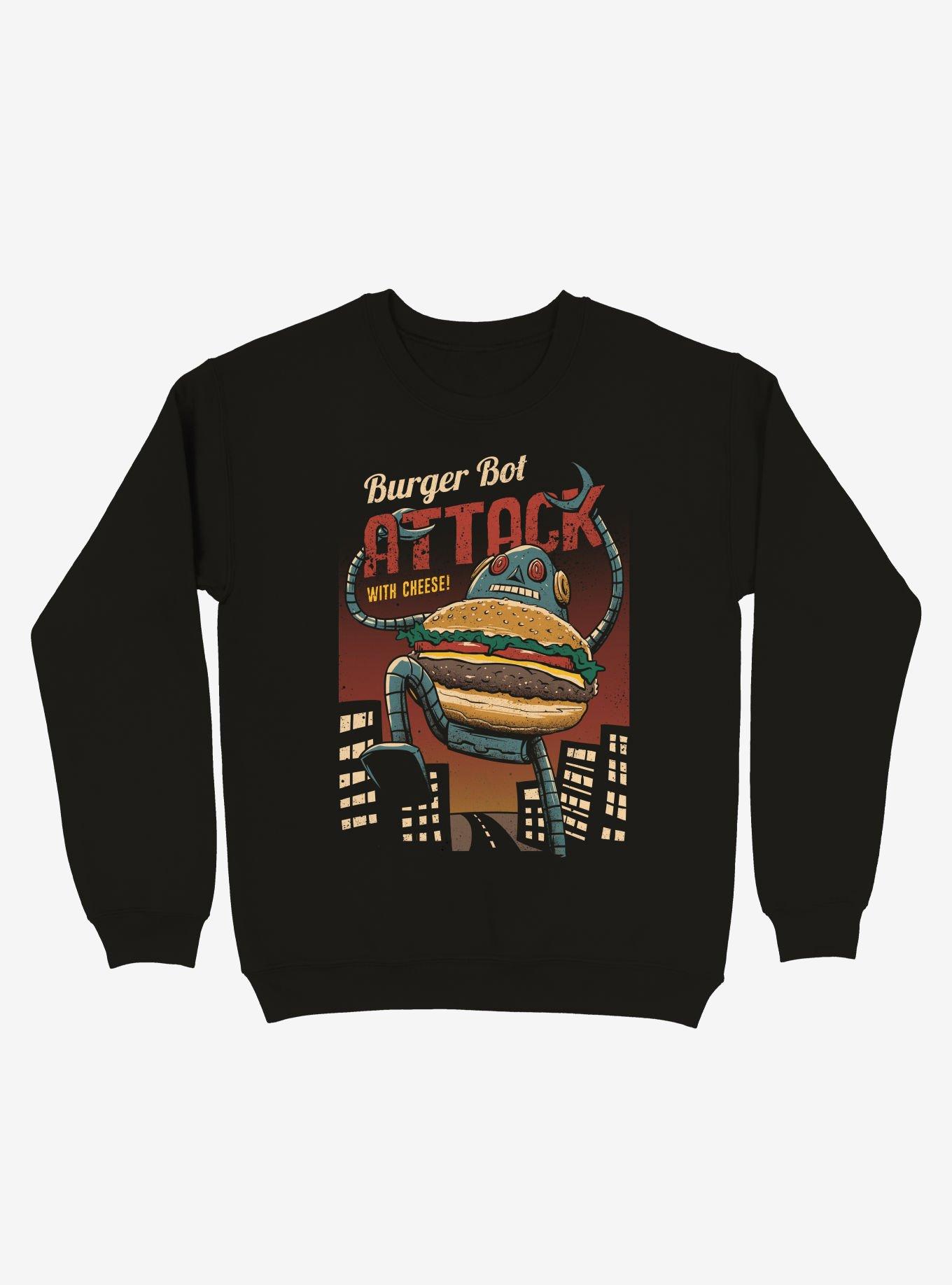 Burger Bot Sweatshirt, BLACK, hi-res