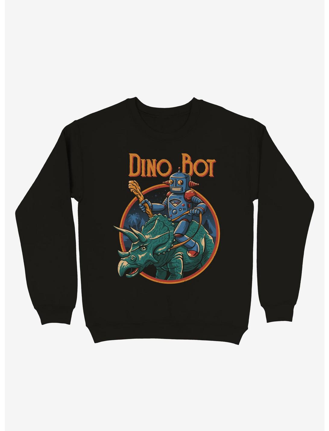 Dinosaur Bot 2 Sweatshirt, BLACK, hi-res