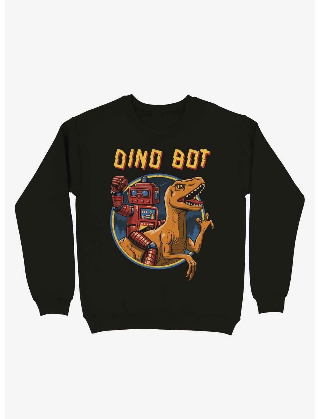 Dinosaur Bot Sweatshirt, BLACK, hi-res