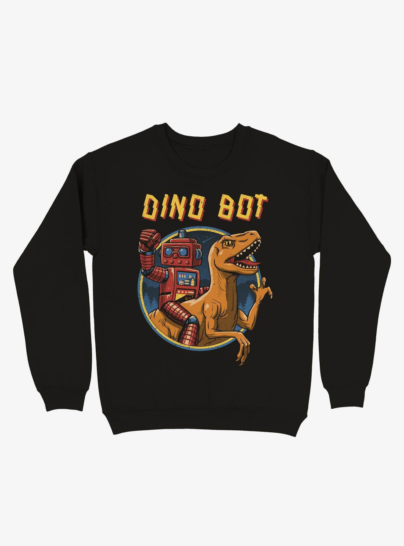 Dinosaur Bot Sweatshirt, BLACK, hi-res