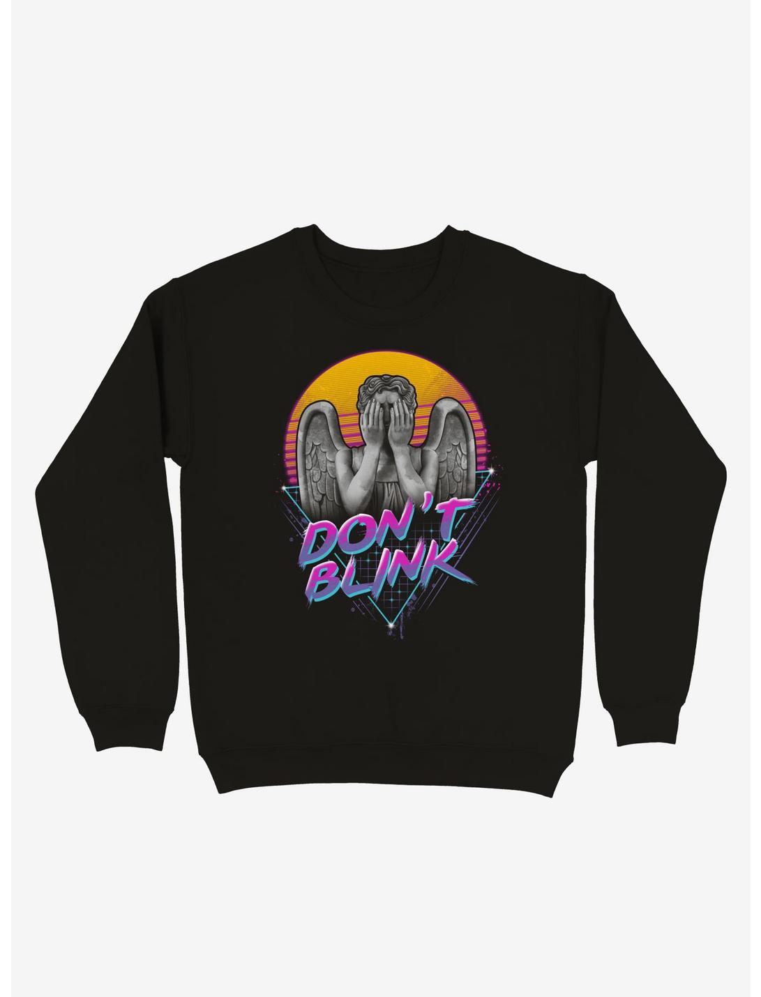 Don't Blink Vaporwave Sweatshirt, BLACK, hi-res