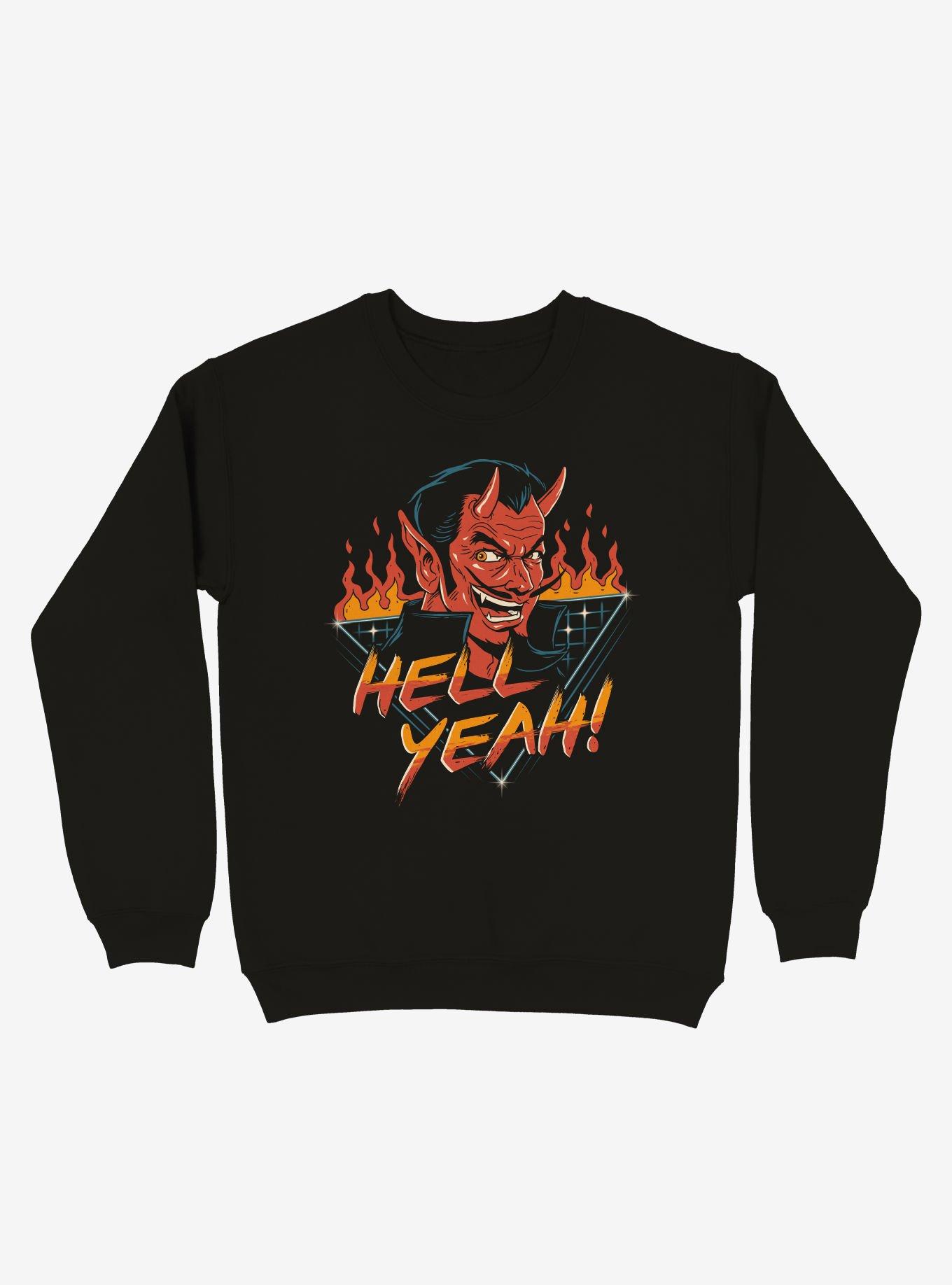 Hell Yeah! Devil Sweatshirt, BLACK, hi-res