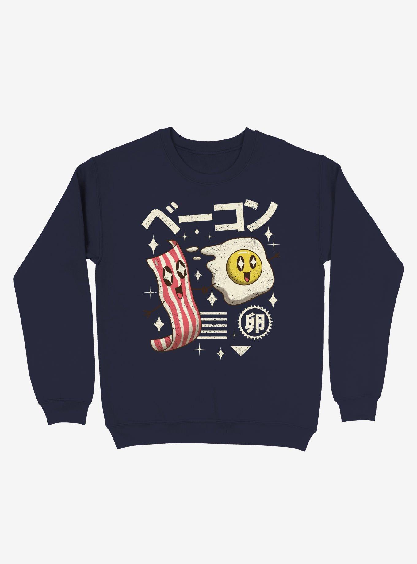 Kawaii Breakfast Sweatshirt, NAVY, hi-res