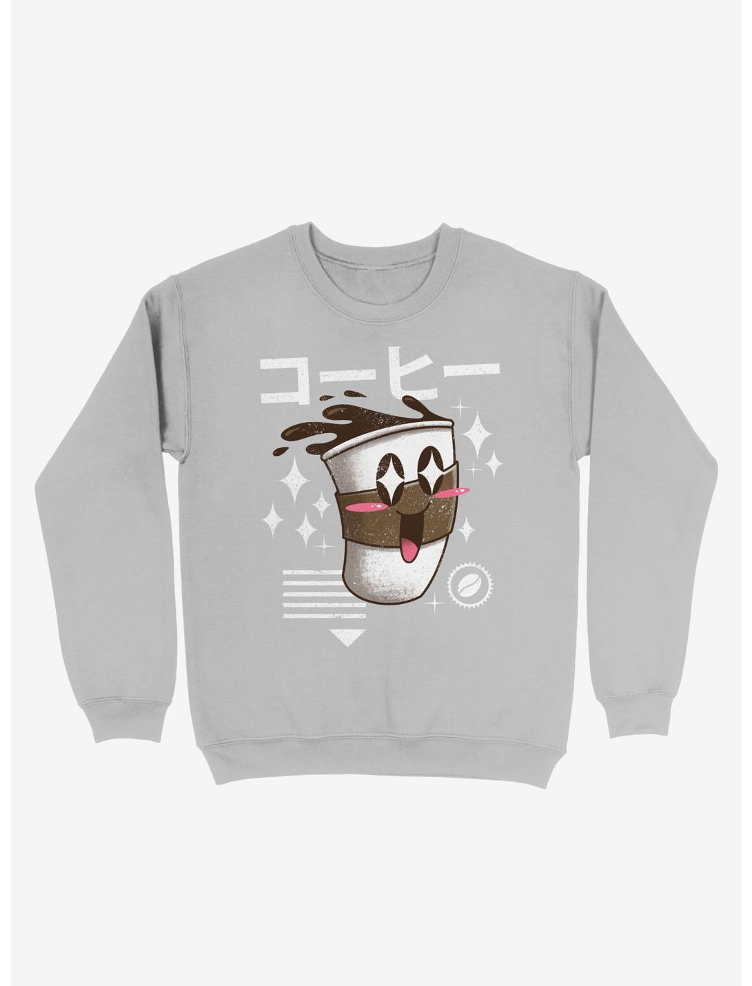 Kawaii Coffee Sweatshirt, SILVER, hi-res