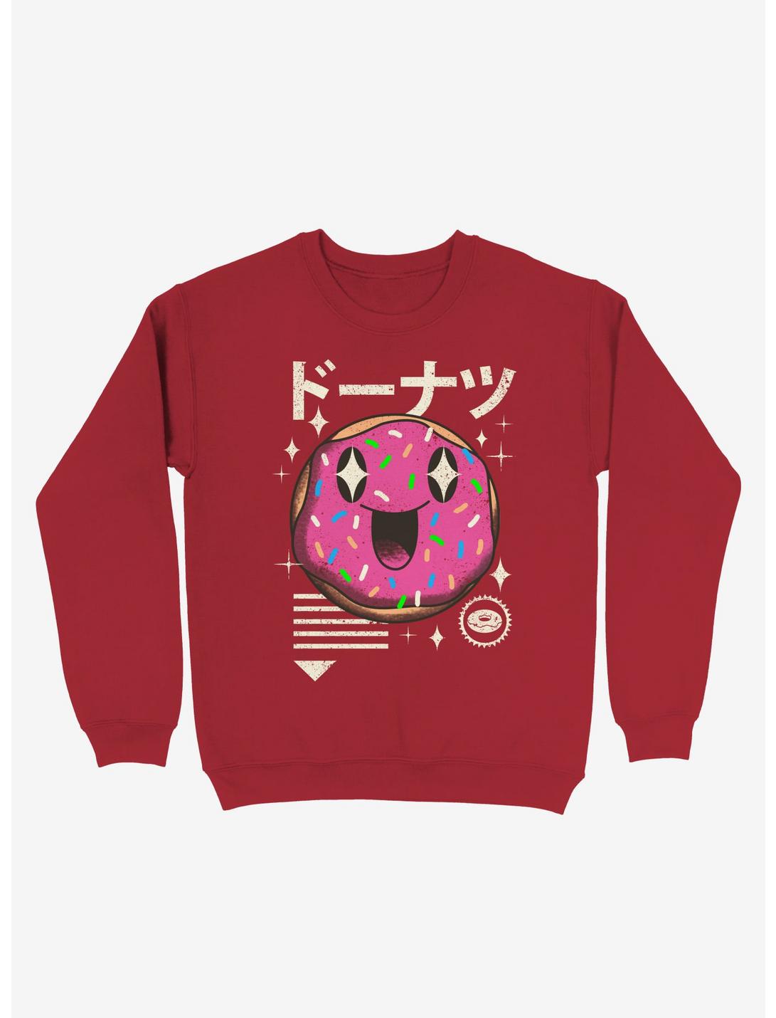 Kawaii Donut Sweatshirt, RED, hi-res