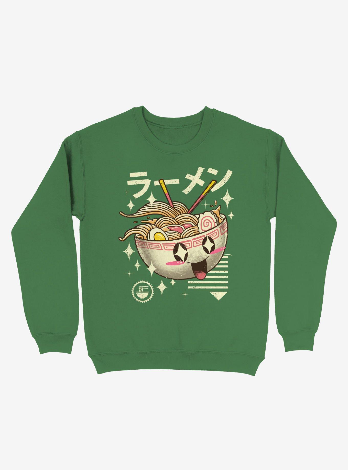 Kawaii Ramen Sweatshirt, KELLY GREEN, hi-res