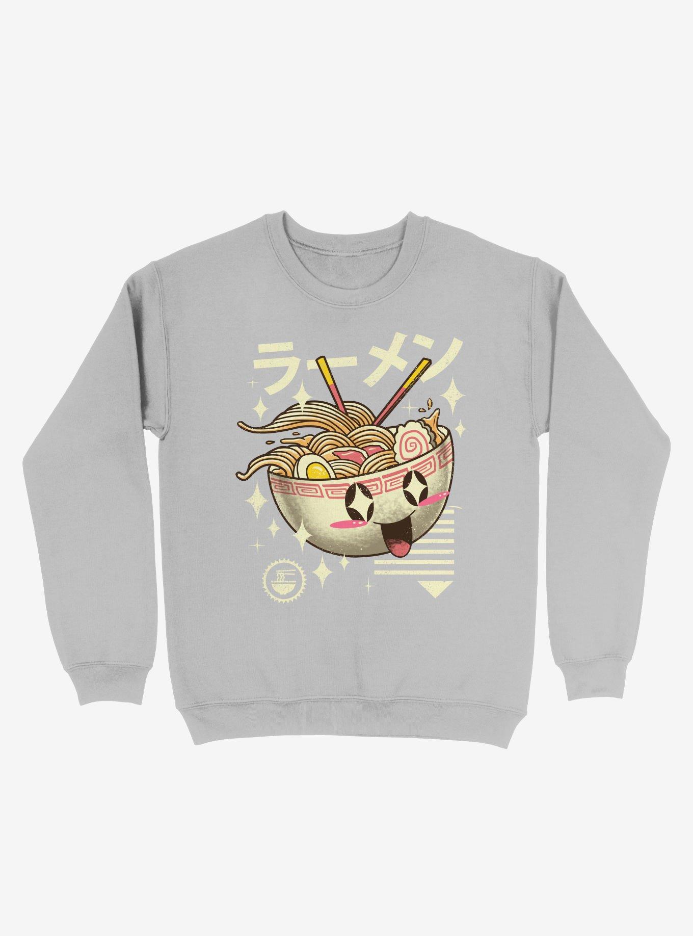 Kawaii Ramen Sweatshirt, SILVER, hi-res