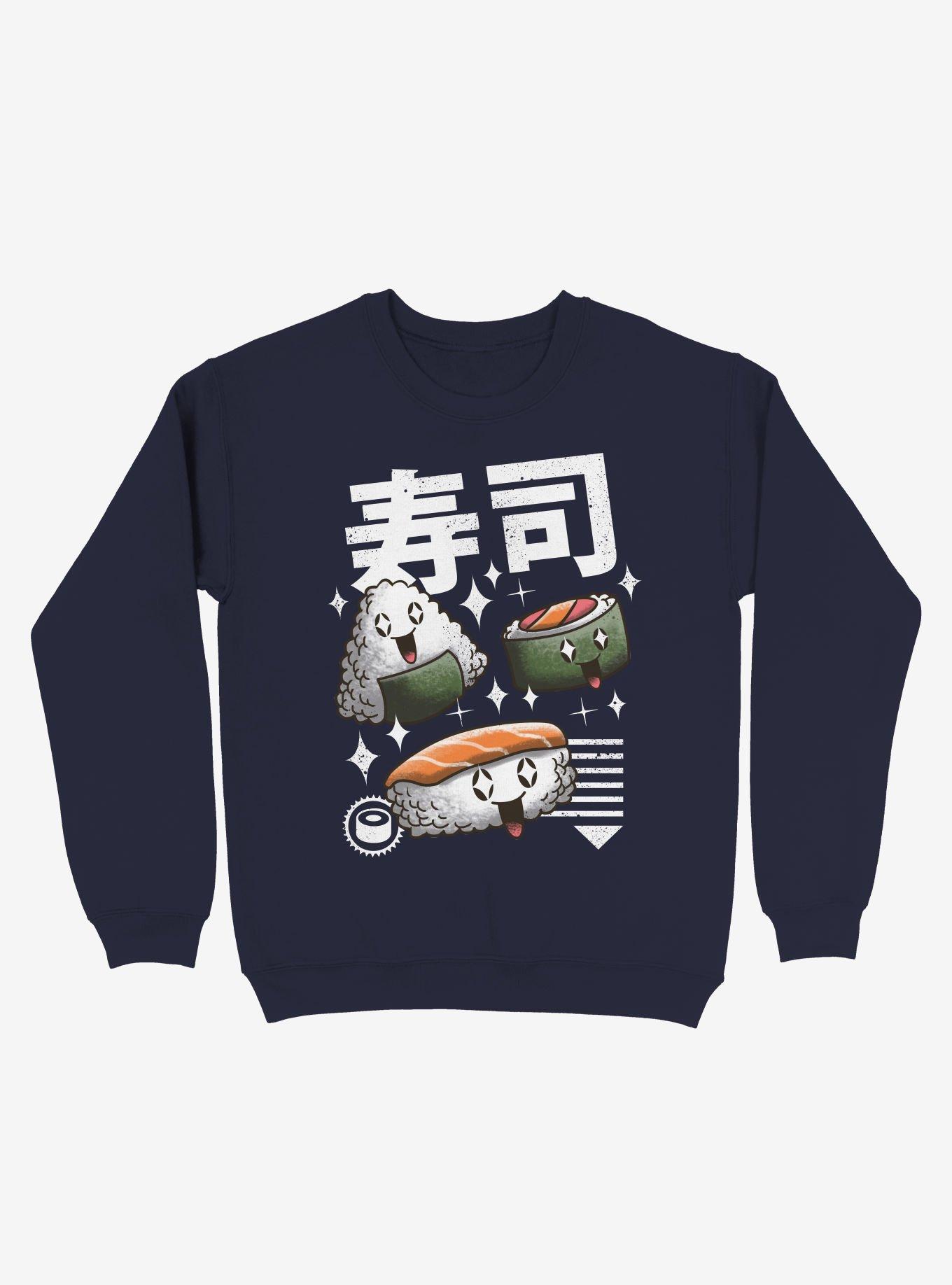 Kawaii Sushi Sweatshirt, NAVY, hi-res