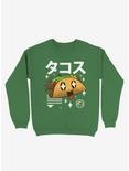 Kawaii Taco Sweatshirt, KELLY GREEN, hi-res