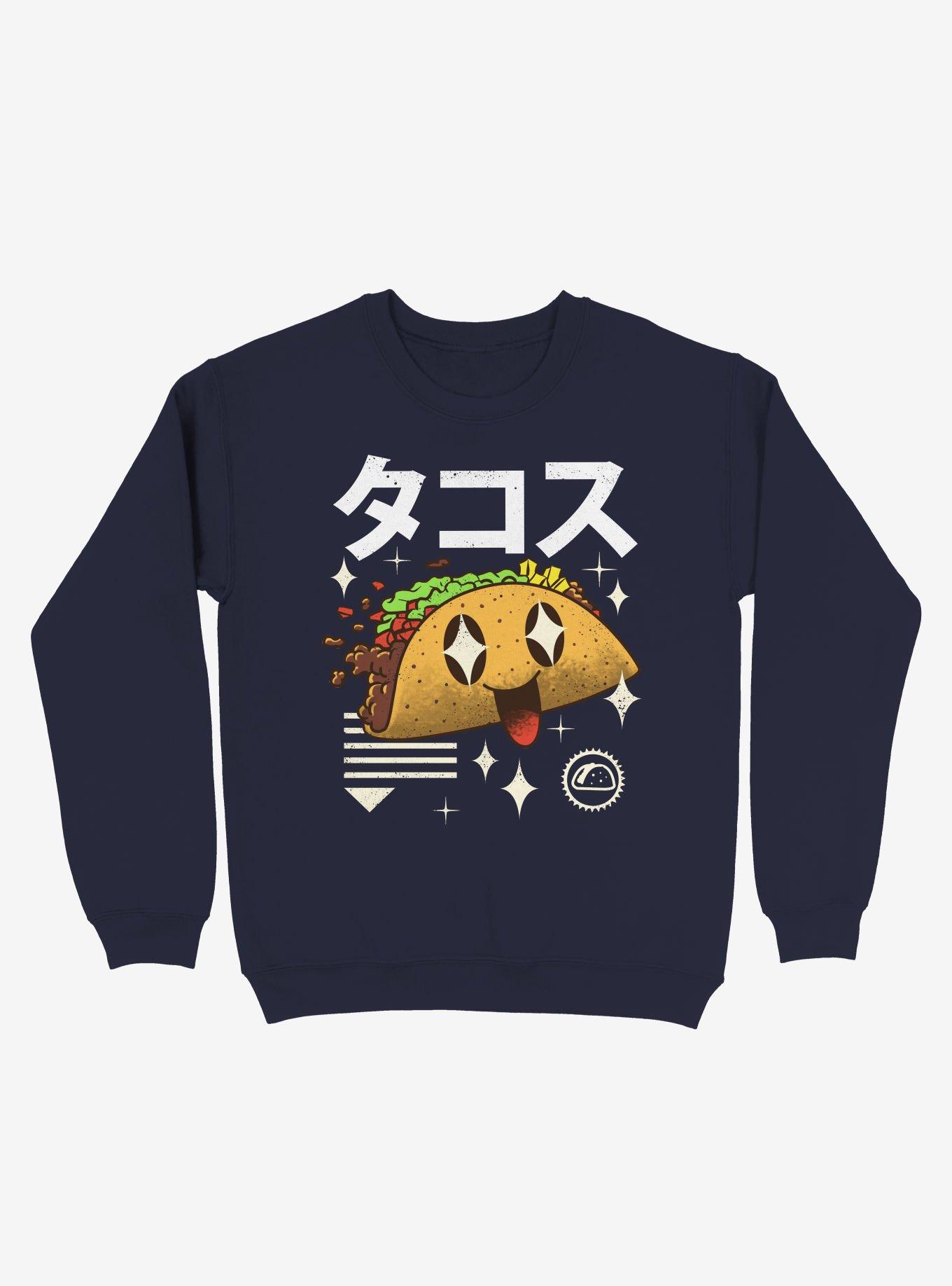 Kawaii Taco Sweatshirt, NAVY, hi-res