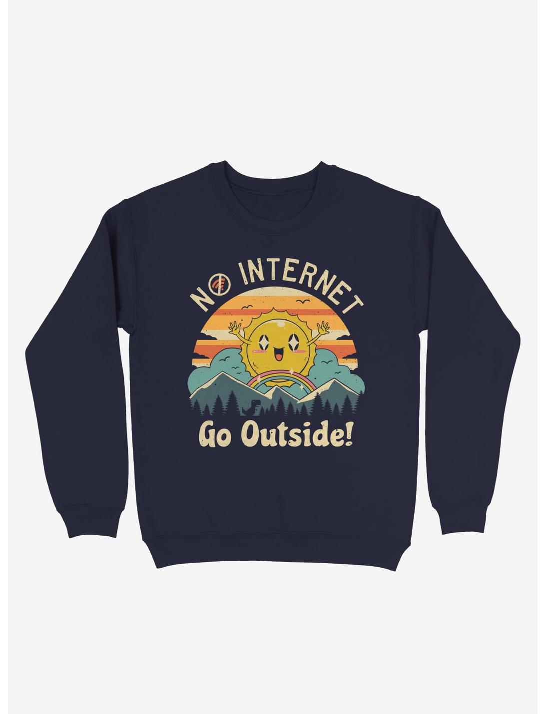 No Internet Vibes! Go Outside Nature Sweatshirt, NAVY, hi-res