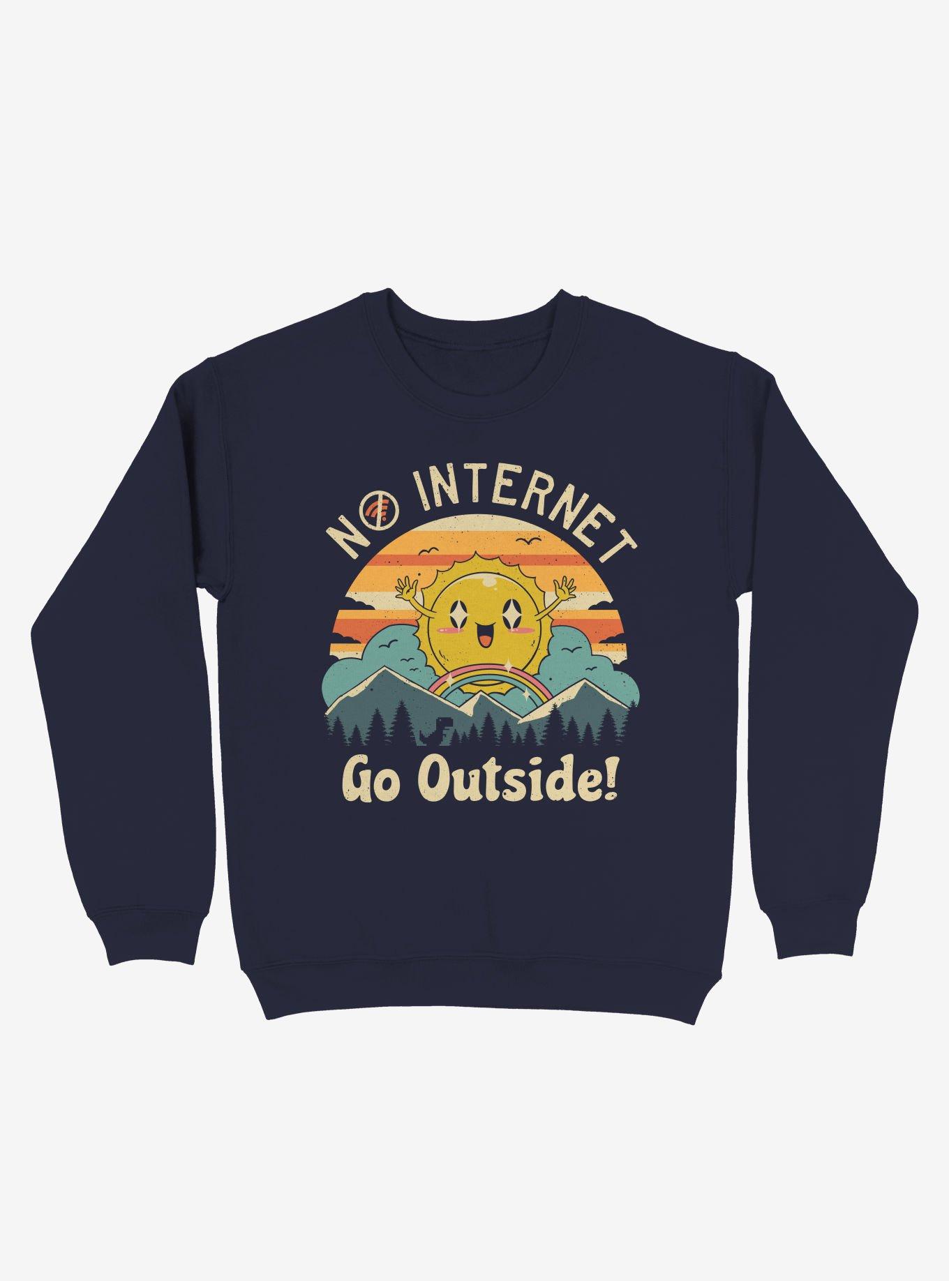 No Internet Vibes! Go Outside Nature Sweatshirt, NAVY, hi-res