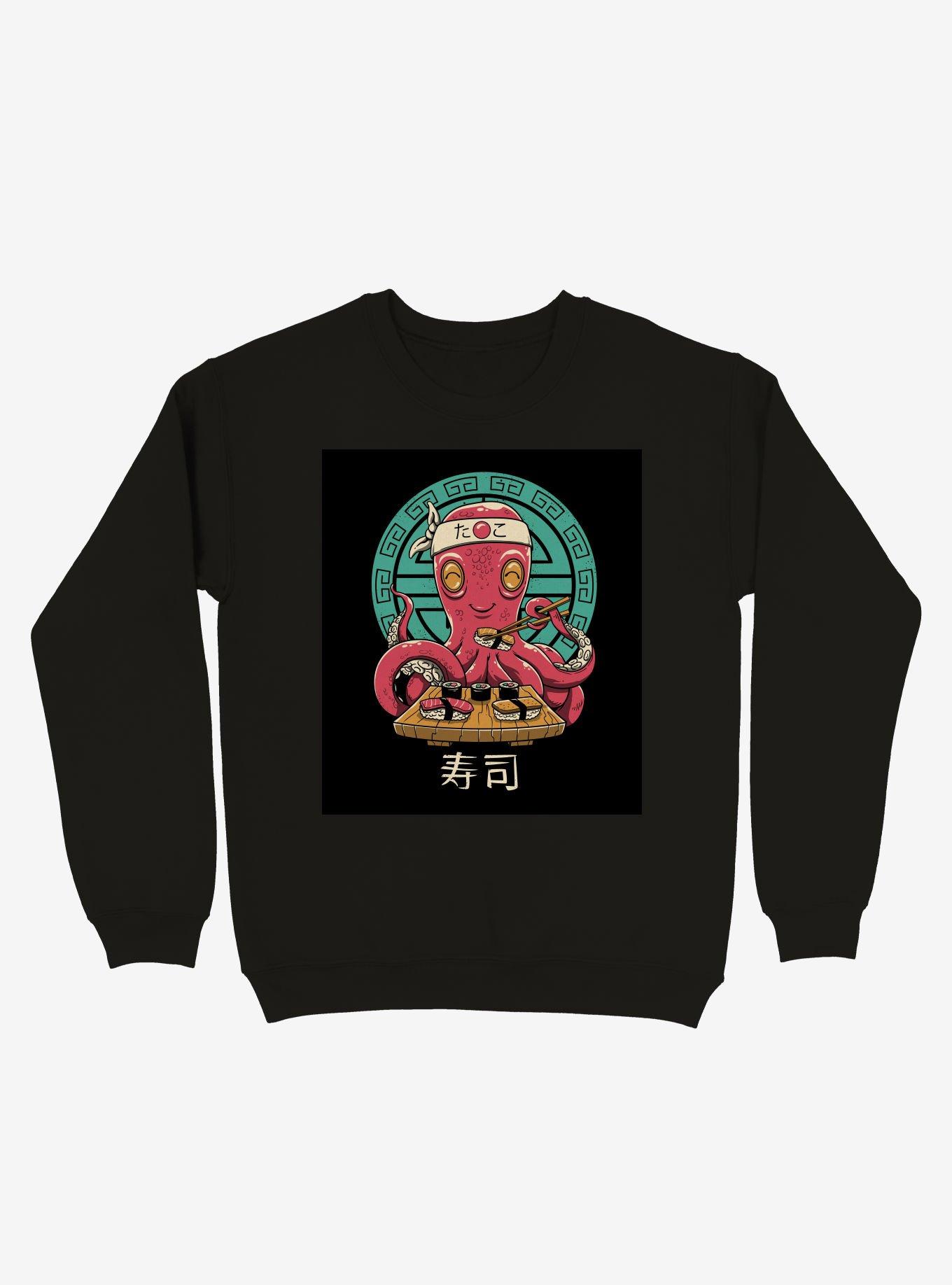 Octopus Sushi Bar Sweatshirt, BLACK, hi-res