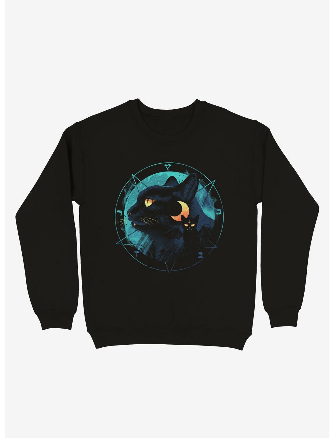Puss The Evil Cat Sweatshirt, BLACK, hi-res