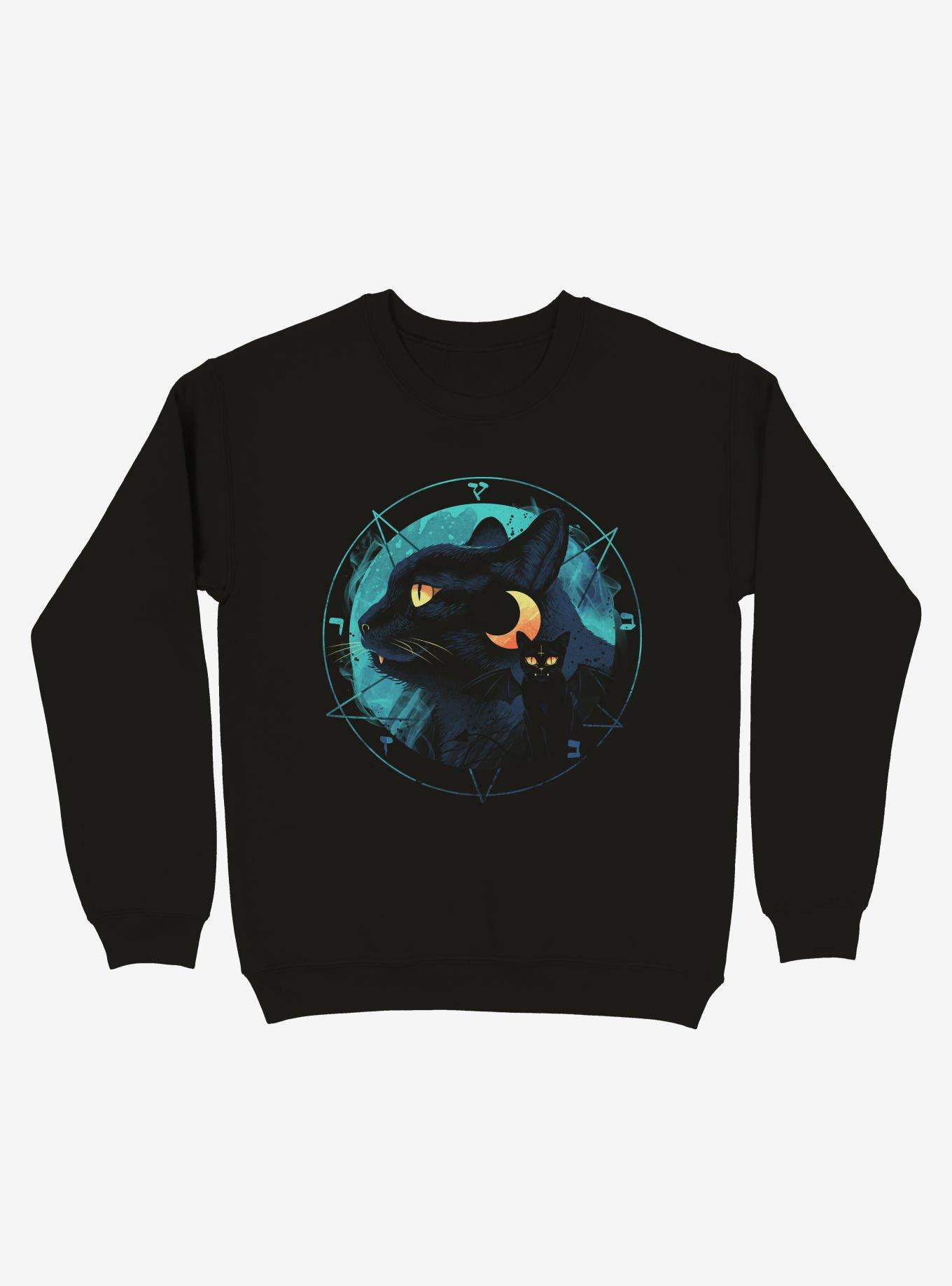 Puss The Evil Cat Sweatshirt, BLACK, hi-res