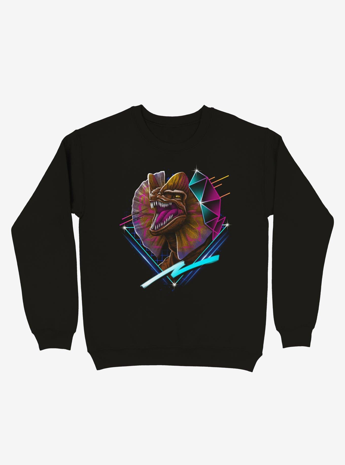 Rad Dilophosaurus Sweatshirt, BLACK, hi-res