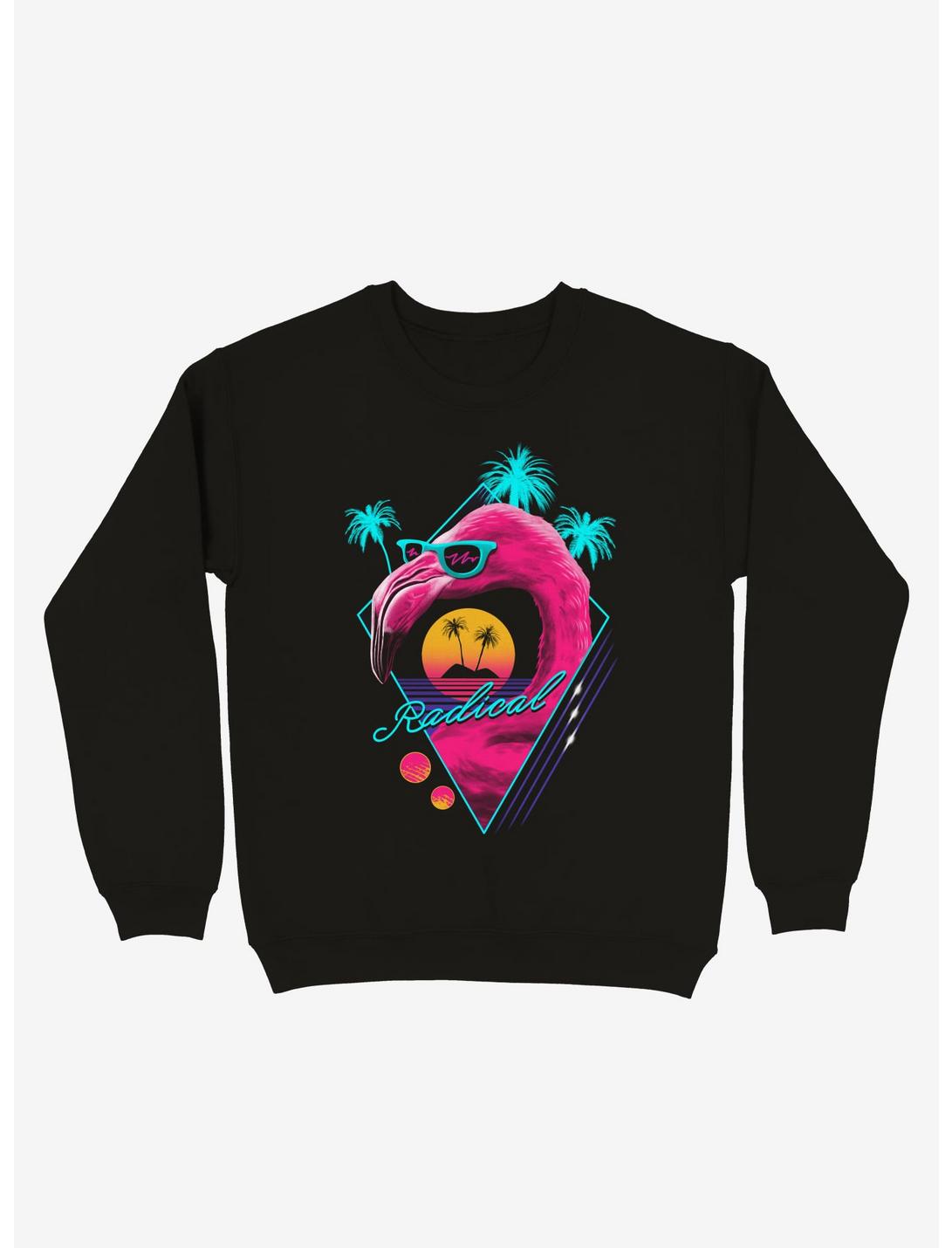 Rad Flamingo Sweatshirt, BLACK, hi-res