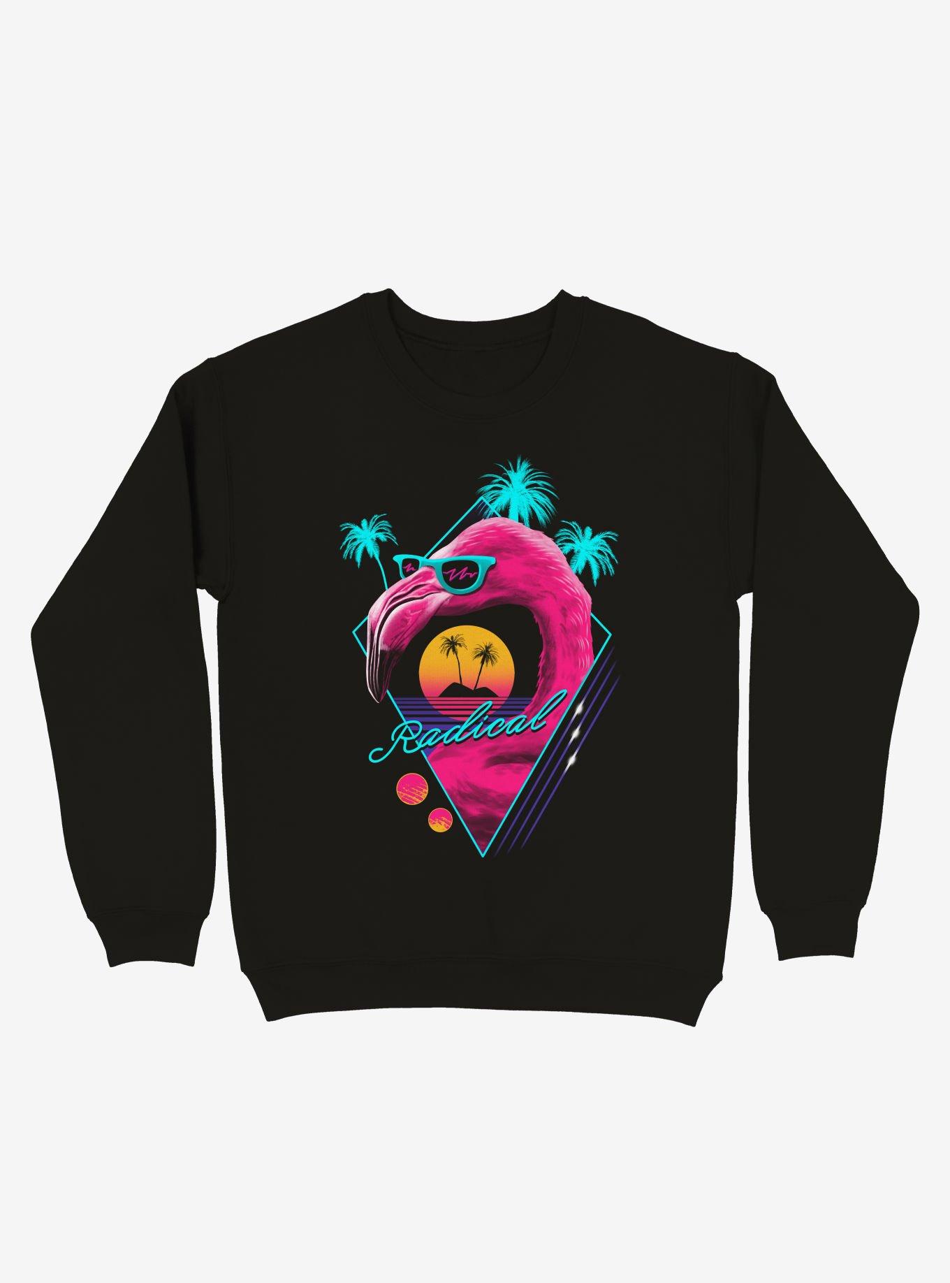 Rad Flamingo Sweatshirt, BLACK, hi-res
