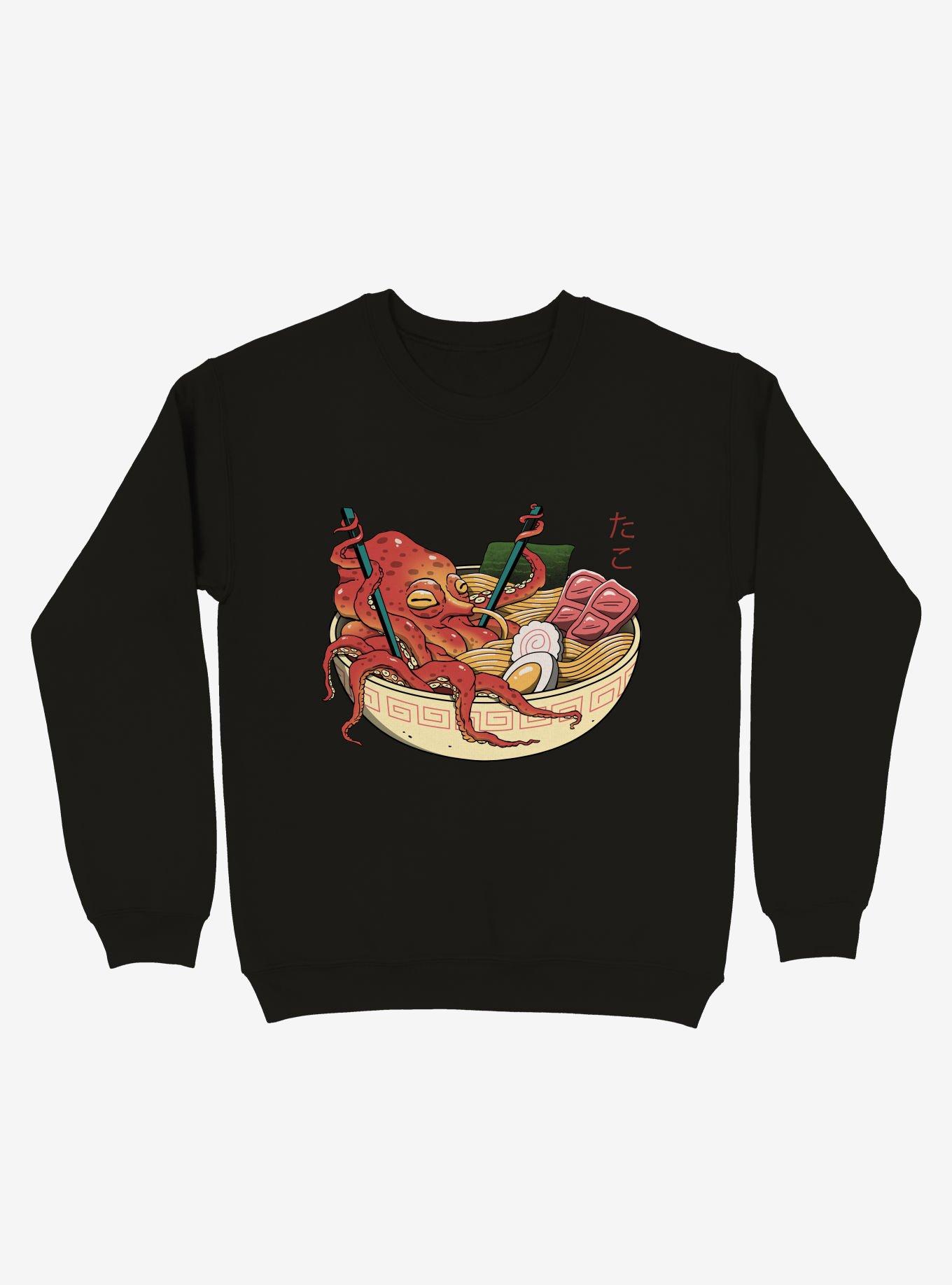 Octopus Tako Ramen Sweatshirt, BLACK, hi-res