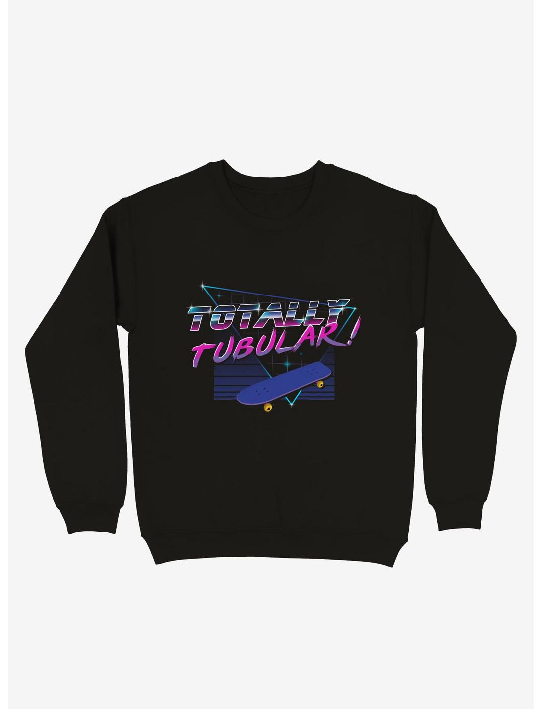 Totally Tubular Skateboard Vaporwave Sweatshirt, BLACK, hi-res