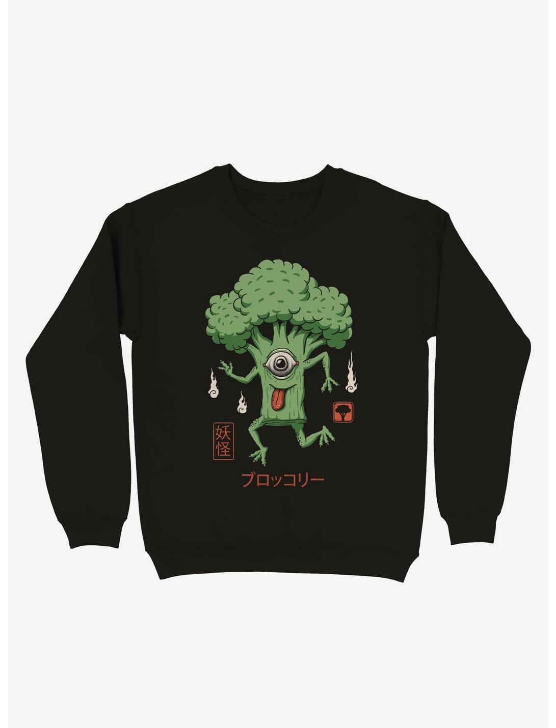 Yokai Broccoli Sweatshirt, BLACK, hi-res