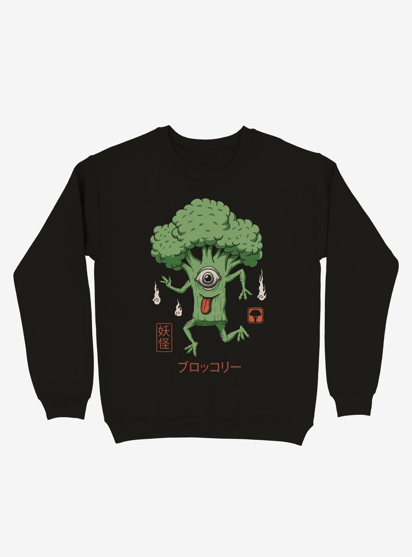 Yokai Broccoli Sweatshirt, BLACK, hi-res