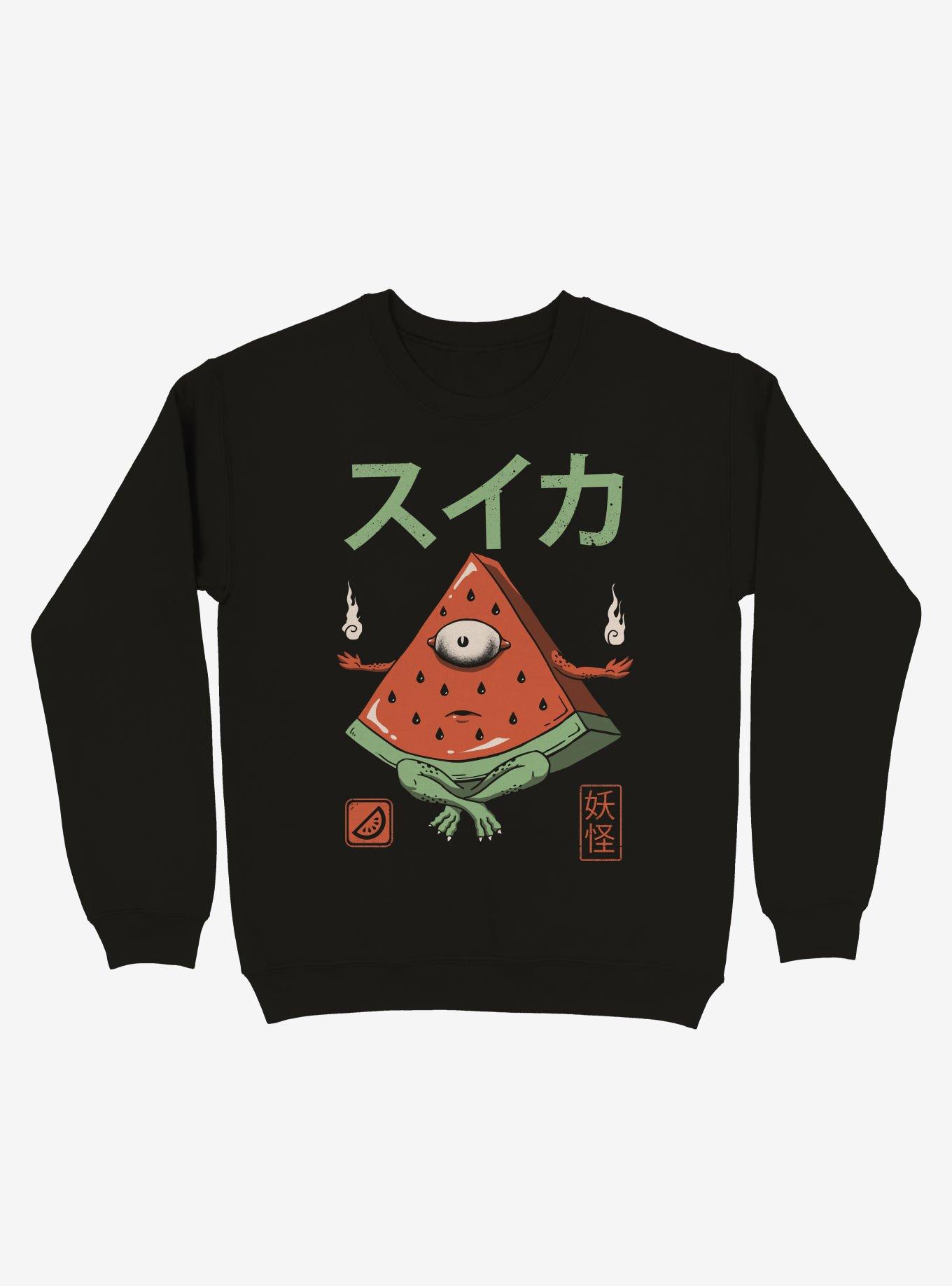 Yokai Watermelon Sweatshirt, BLACK, hi-res