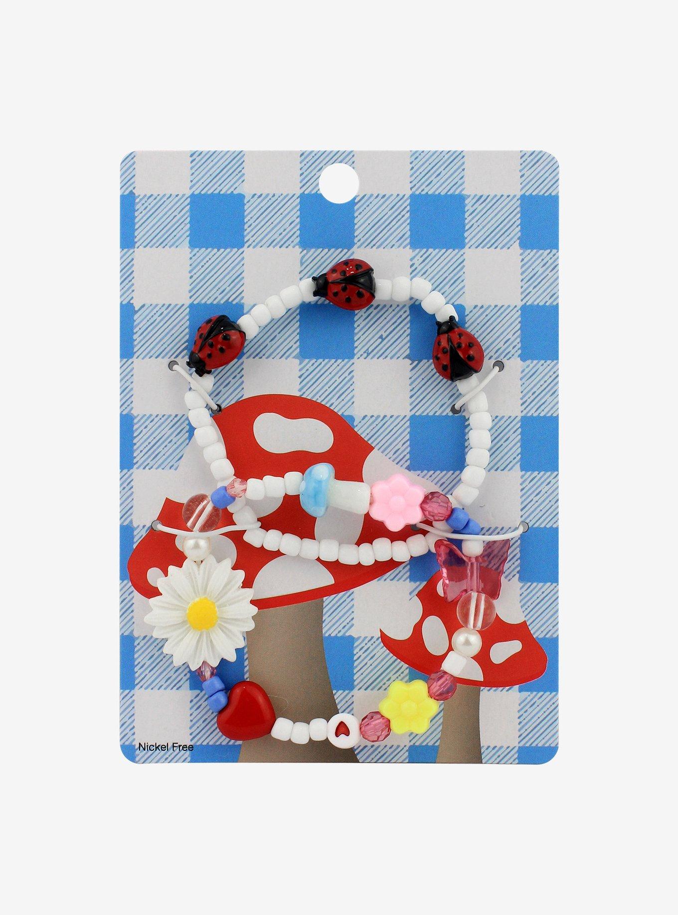 Ladybugs & Flowers Beaded Bracelet Set, , hi-res