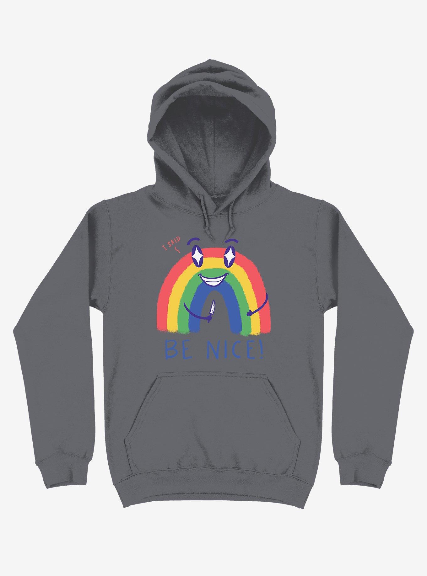 Rainbow Knife Be Nice 2.0 Asphalt Grey Hoodie, ASPHALT, hi-res