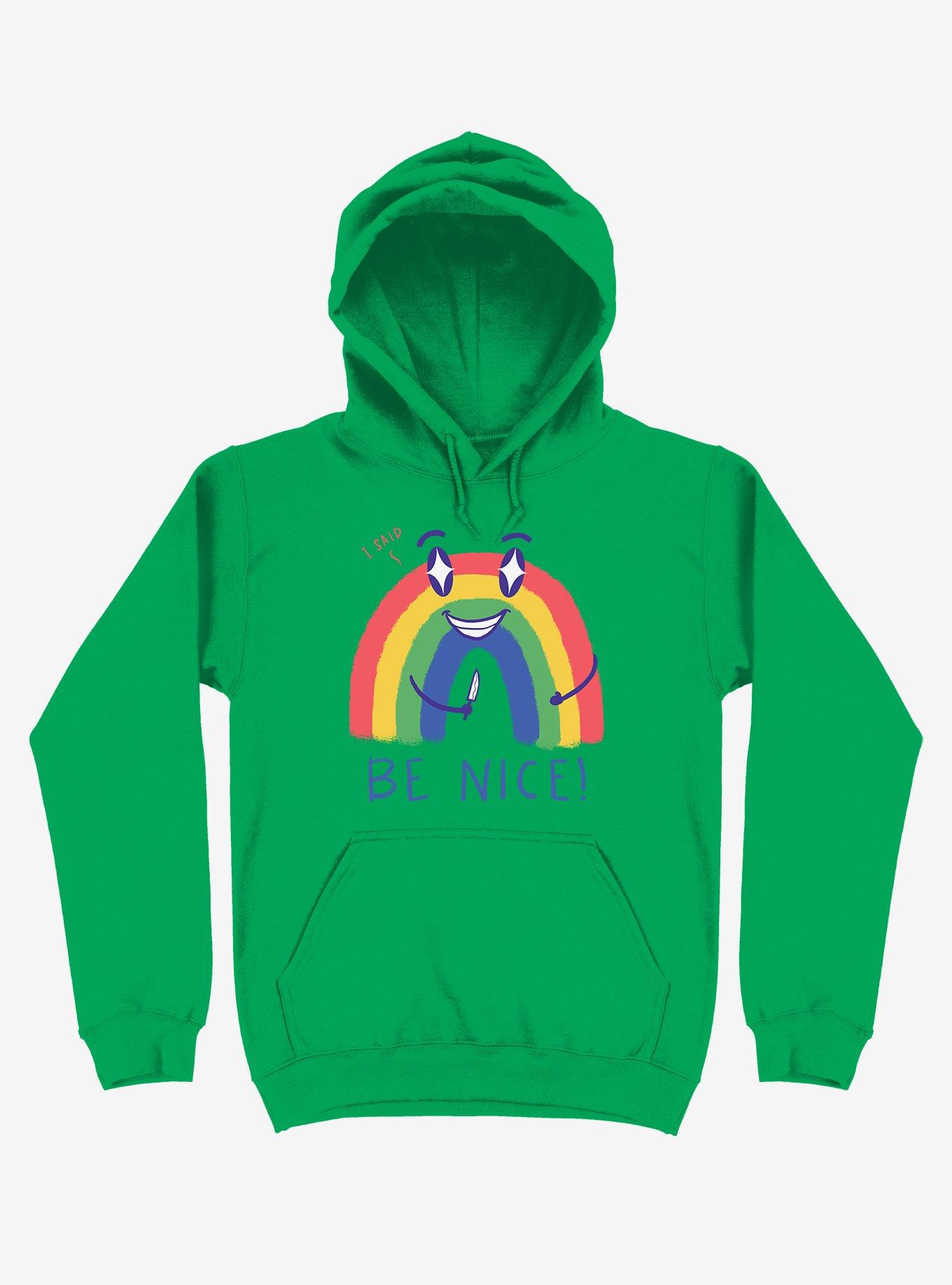 Rainbow Knife Be Nice 2.0 Kelly Green Hoodie, KELLY GREEN, hi-res