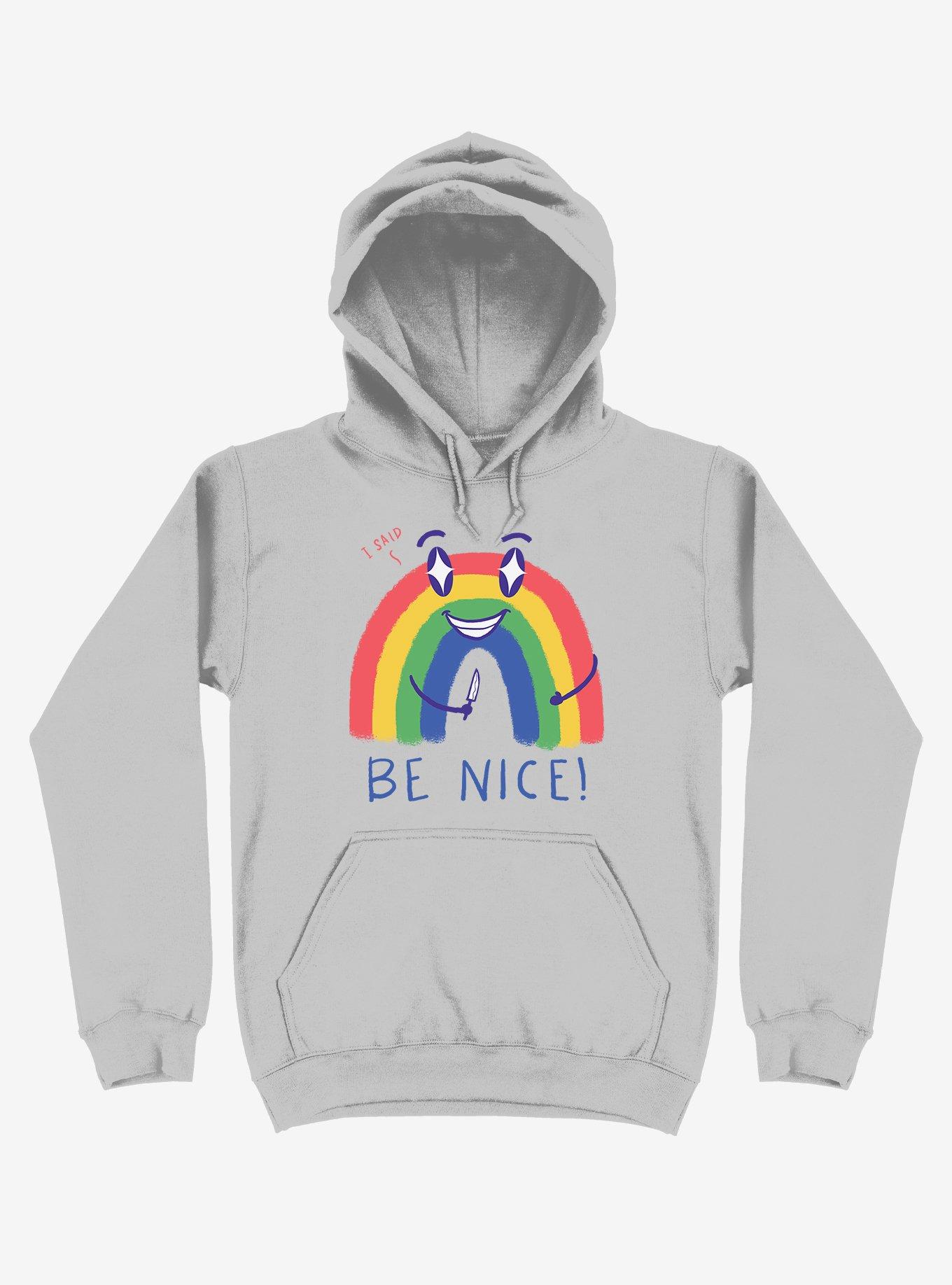 Rainbow Knife Be Nice 2.0 Silver Hoodie, SILVER, hi-res