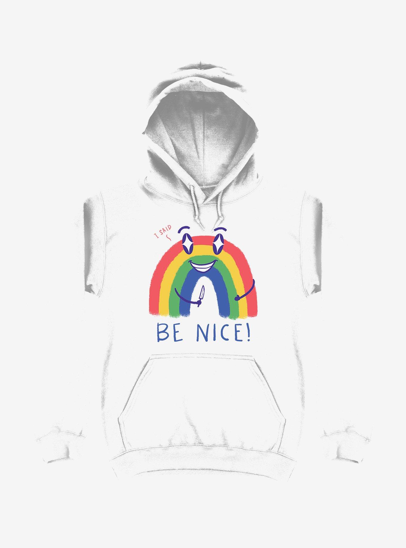 Rainbow Knife Be Nice 2.0 White Hoodie, WHITE, hi-res