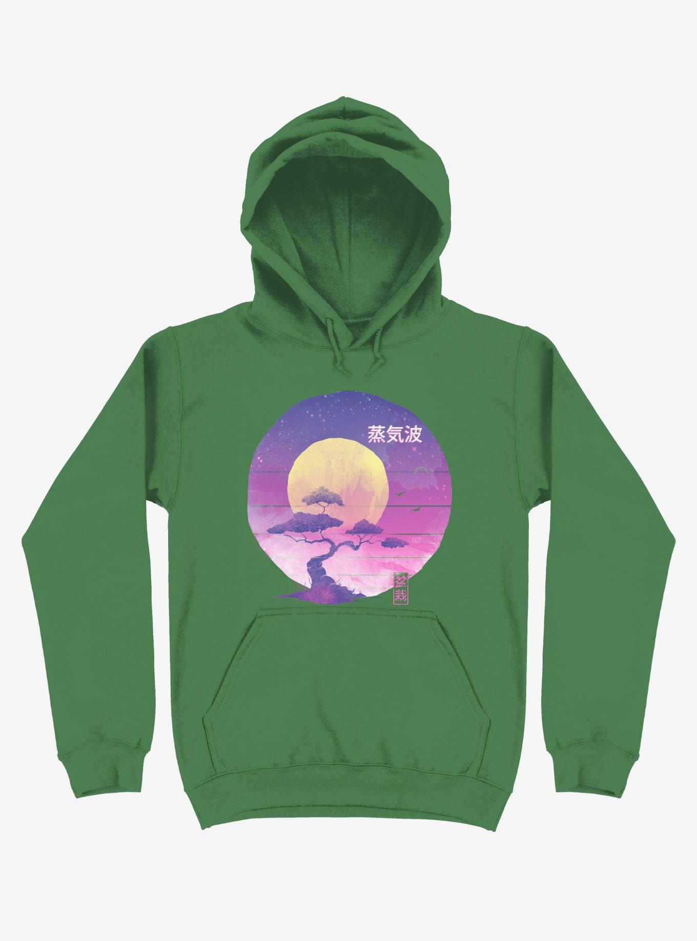 Neon Bonsai Wave Kelly Green Hoodie, KELLY GREEN, hi-res