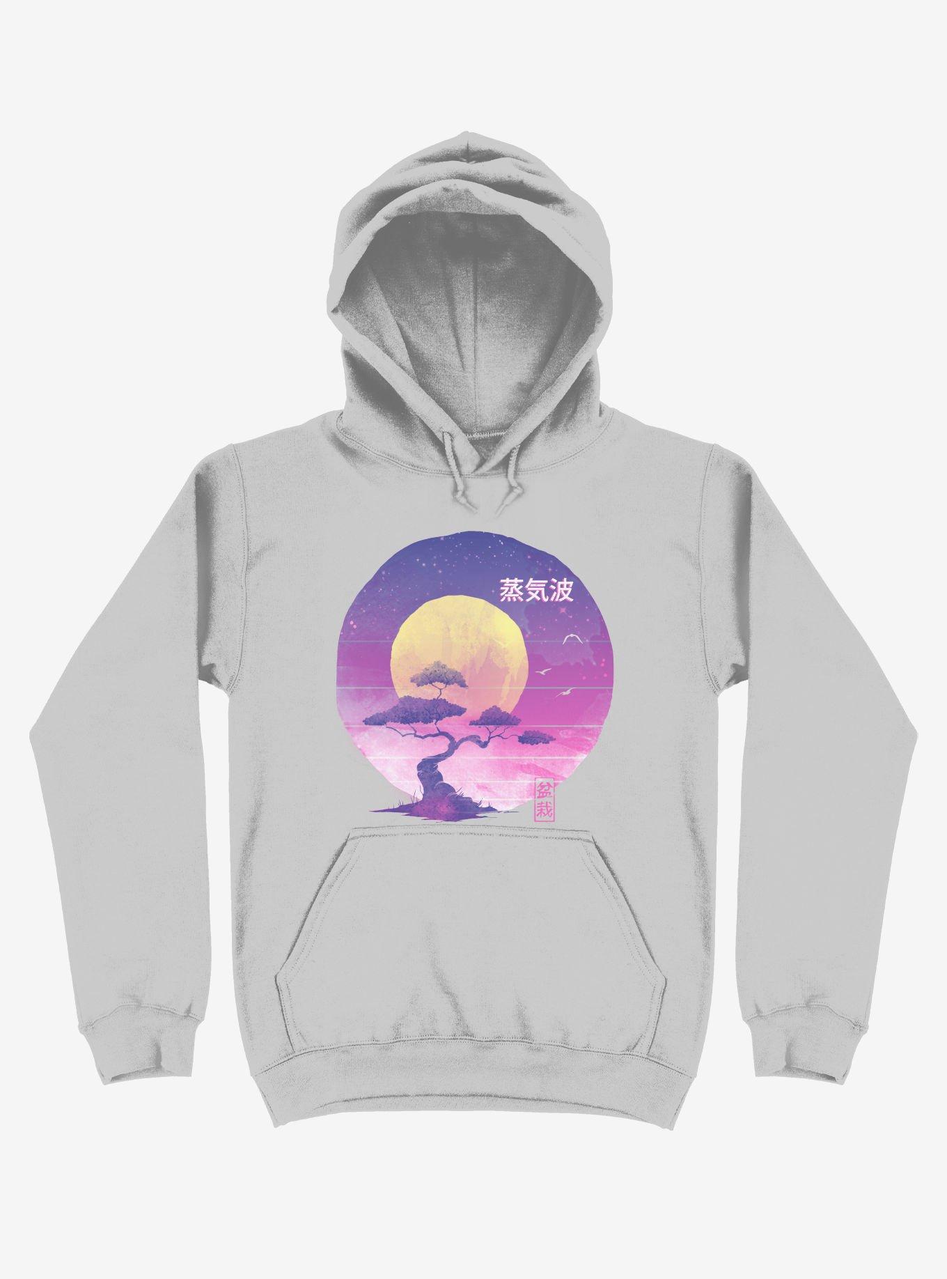 Neon Bonsai Wave Silver Hoodie, SILVER, hi-res