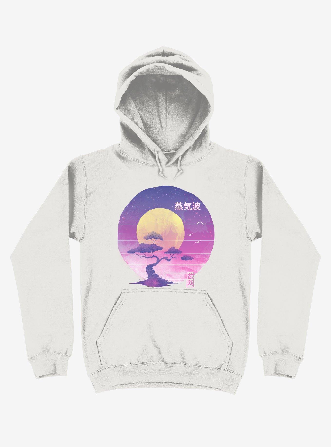 Neon Bonsai Wave White Hoodie, , hi-res