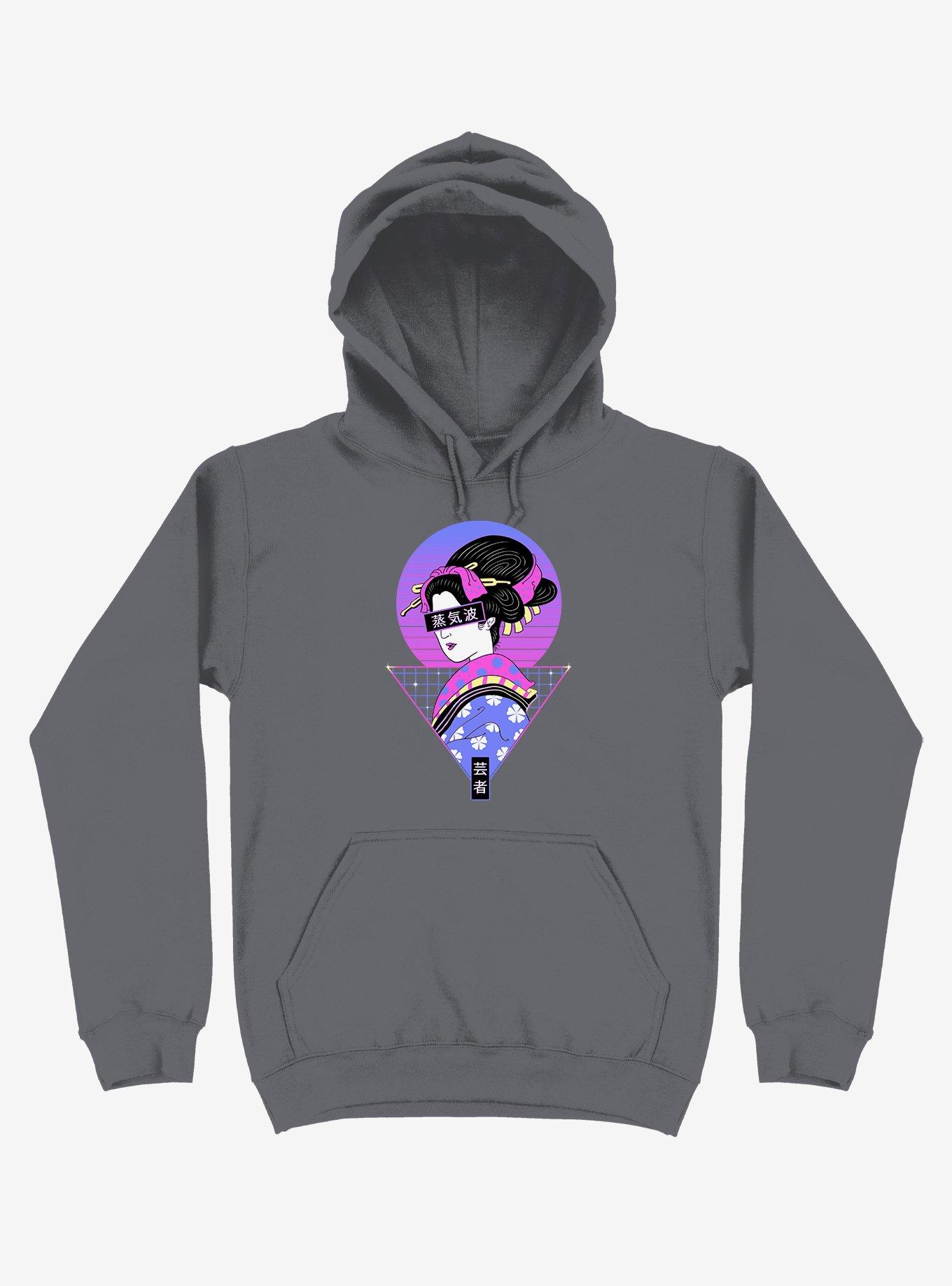 Neon Geisha Wave Asphalt Grey Hoodie, , hi-res