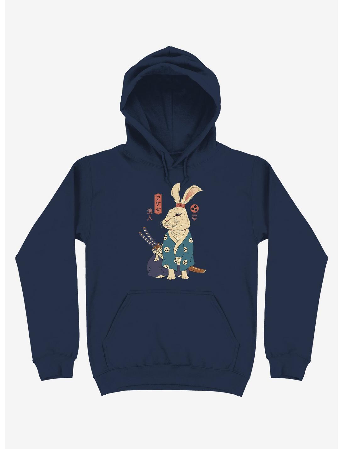 Rabbit Ronin Usagi Navy Blue Hoodie, NAVY, hi-res