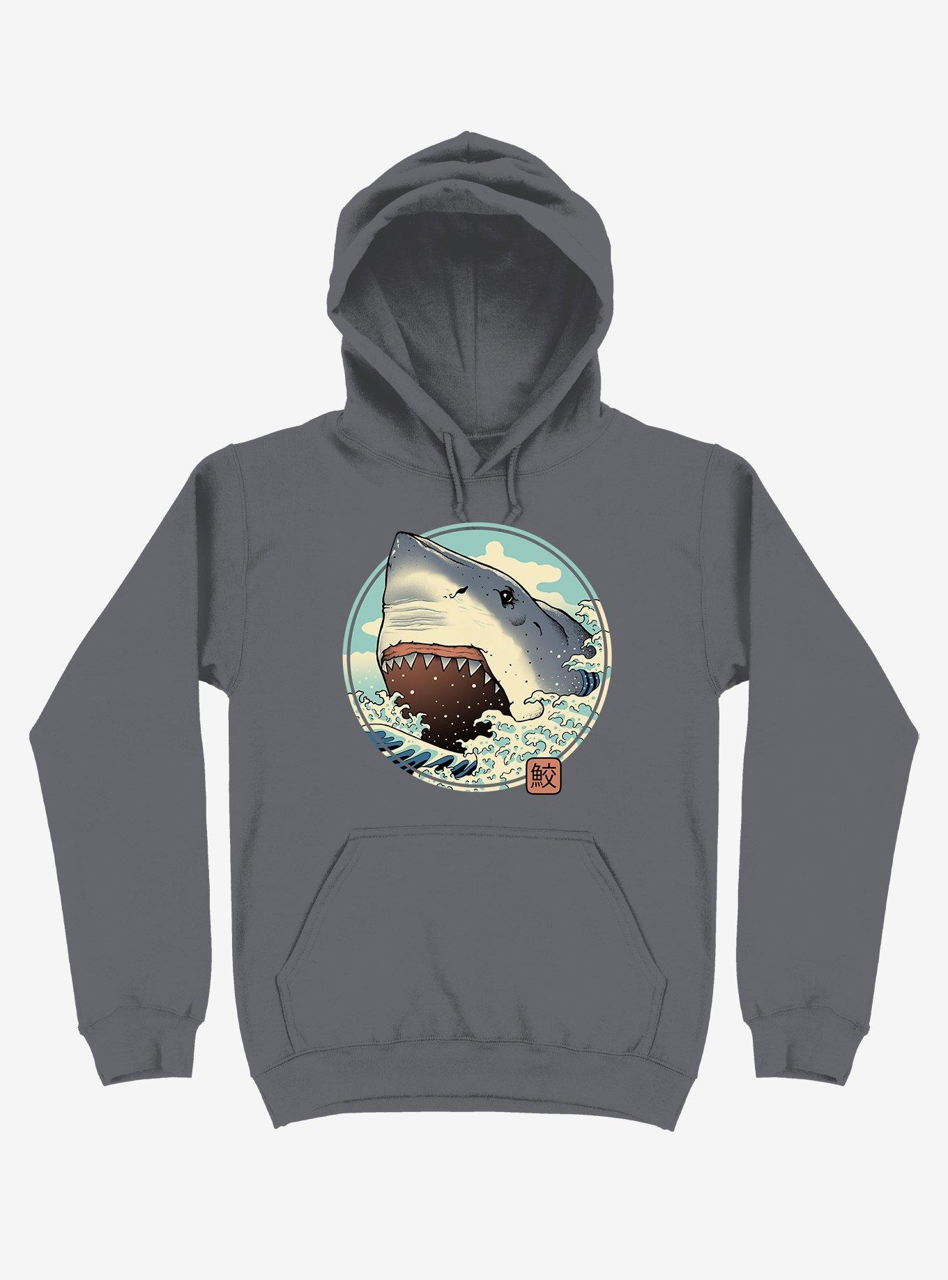 Shark Attack! Asphalt Grey Hoodie, ASPHALT, hi-res