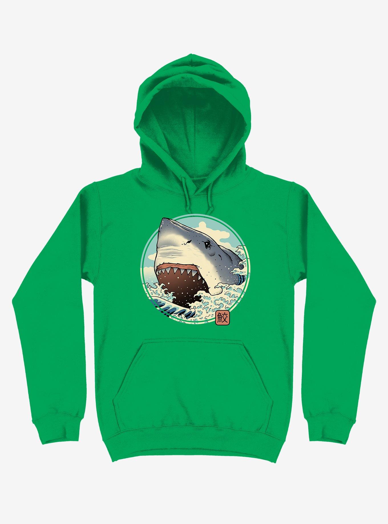 Shark Attack! Kelly Green Hoodie, KELLY GREEN, hi-res