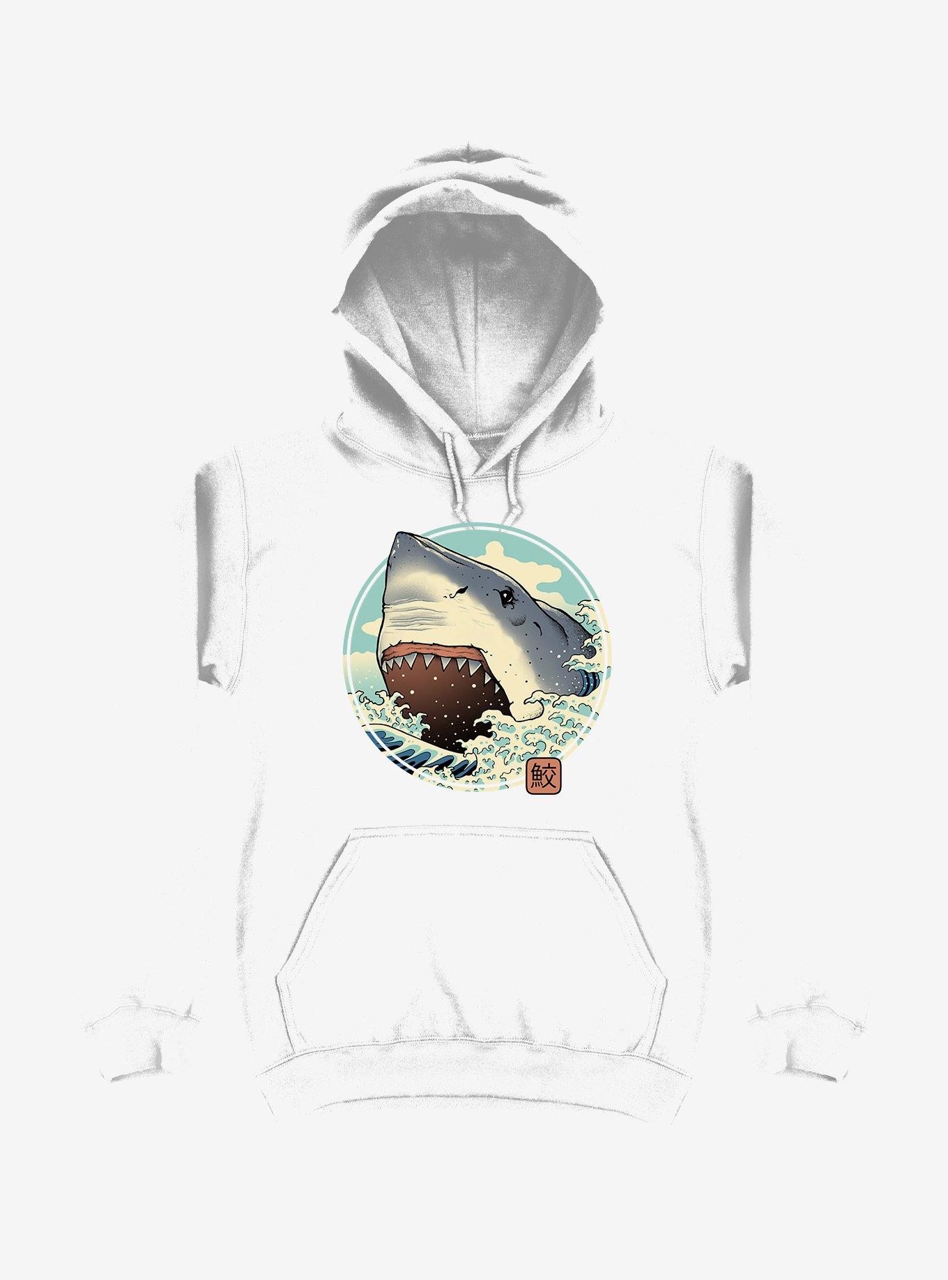 Shark Attack! White Hoodie, WHITE, hi-res