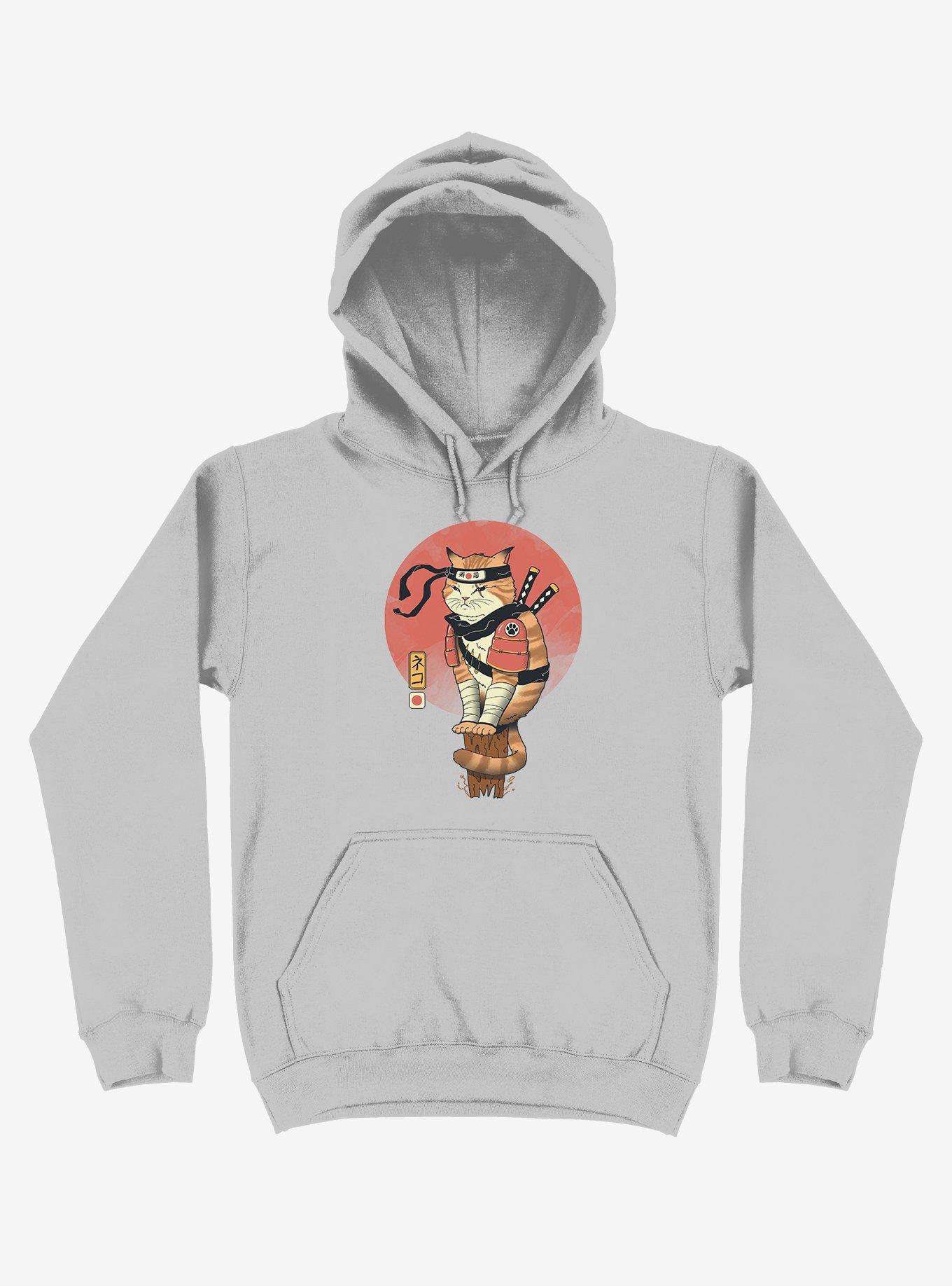 Orange Shinobi Cat Silver Hoodie, , hi-res