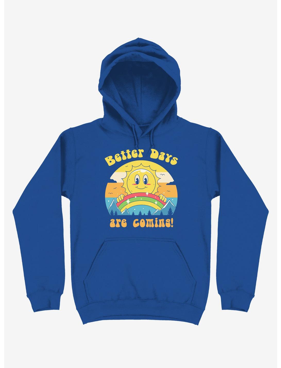 Rainbow Sun Better Days Are Coming Royal Blue Hoodie, ROYAL, hi-res